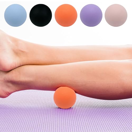 SIMPLECOOL Hard Massage Ball Lacrosse Ball Size Fascia Balls, 2 Pack, Black | For Trigger Point Deep Tissue Myofascial Release Muscle Relax Plantar Fasciitis Relief Physiotherapy Yoga Pilates - color: Black