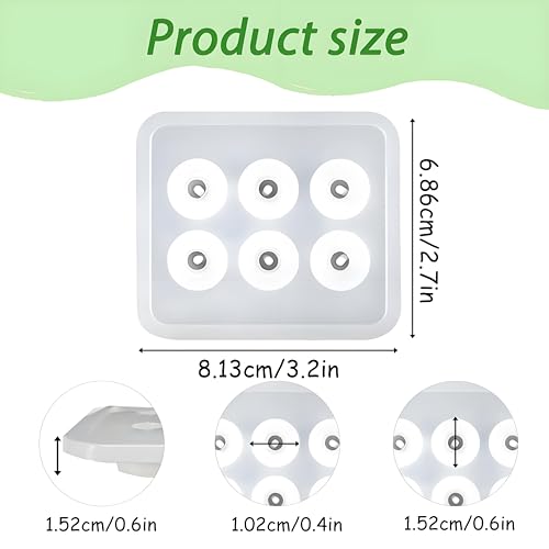 Resin Bead Silicone Molds for Jewelry, 6 Cavity Round Silicone Mold Casting Tray, 2.7 X 3.2 Inches for Resin Earrings Bracelet Jewelry Making, Epoxy Craft Decoration Supplies - color: Bead Silicone Molds ZH380