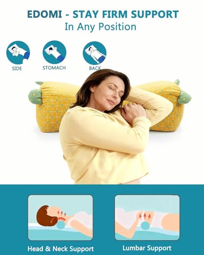 Buckwheat Neck Roll Pillow - Adjustable Cervical Support Bolster for Neck Pain Relief,16.5"x6.3" Cylinder Pillows with Hulls Filling, Firm Travel Pillow for Sleeping Lumbar Support,Yellow - color: Yellow