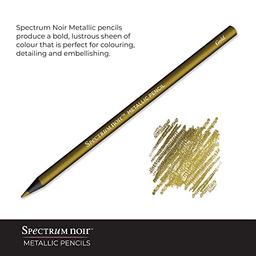 Spectrum Noir Metallic Art Sketching Drawing Colouring Pencils, Multicolours, Pack of 12