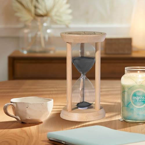 SuLiao Wooden Sand Timer 1 Minute Hourglass, Beech Sand Clock, Small Black Sand Watch 1 Min, Reloj De Arenai Hour Glass Sandglass for Home Office Wedding Decorative Game Classroom - color: Black, size: 1 Min