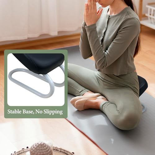 Kneeling Meditation Stool, Prayer Bench Adjustable Height, Portable Meditation Bench, for Studio Praying Prayer (Black C) - color: Black C
