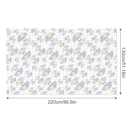 1Pc CD Disc Party Plastic Tablecloth 54 x 87 Inch Long Table Cover, CD Disc Music Party Tablecover for Music Festival Theme Kids Baby Shower Birthday Dinner Picnic Kitchen Event - color: CD Disc