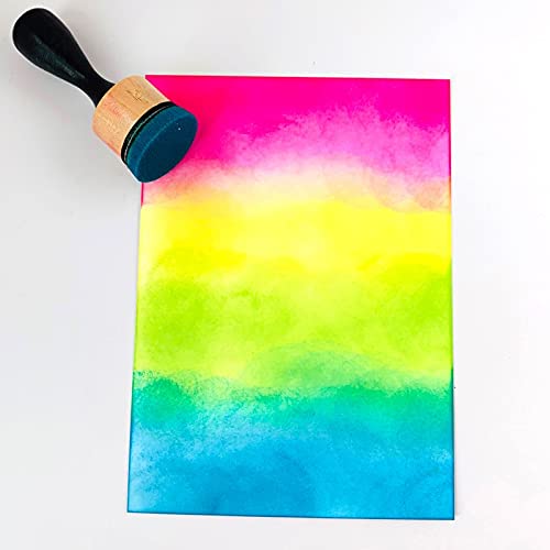 CYFUN DESIGN Mini Ink Paints Mixing Blending Tools with Foams Replacement Refill Foam Set Painting Drawing Art Supplies Handle Ink Tools Crafting Project Scrapbooking Supplies - color: 1 handle + 22 foams