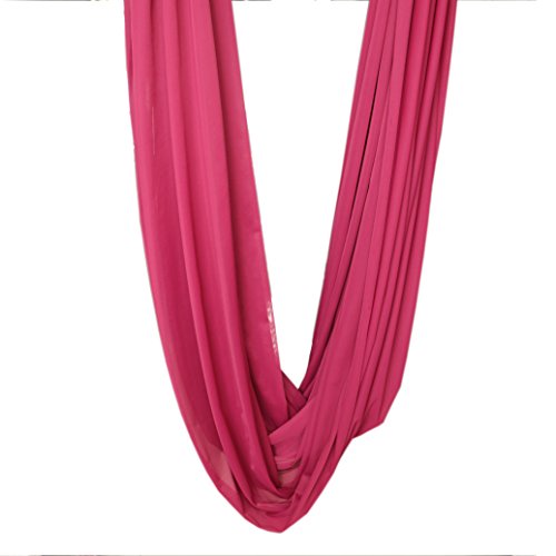 Deluxe Pilates & Yoga Flying Swing Aerial Hammock - Silk Fabric (5mx2.8m) - color: Wine
