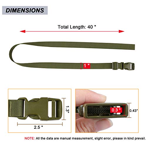 MAGARROW 24" 40" 60" 100" Strap Buckle Packing Straps Adjustable 1-Inch Belt - color: Army Green (4-Pack), size: 1" Wide - 40" Long