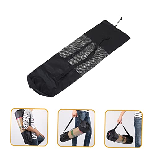 Kisangel Yoga Mat Mesh Bag Adjustable Shoulder Strap Yoga Mat Carrier Breathable Storage Bag for 35.43 X 9.84 in Mats 2-Pack