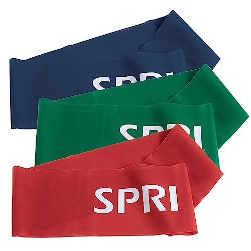 SPRI Bold Loop Bands 3-Pack - Resistance Band Kit Set, 3 Levels of Resistance - Exercise Bands for Strength Training, Flexibility, & Body Workout - Versatile Fitness Tool - Light, Medium, Heavy
