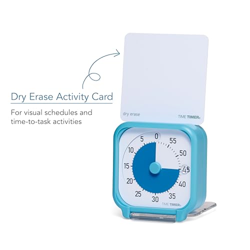 Time Timer 3 Inch Visual Timer – 60-Minute Quiet Portable Countdown Timer for Kids, Teachers, Students & Adults – Helps with Focus, Transitions, ADHD, Autism & Time Blindness – (Blue & White) - color: White & Blue