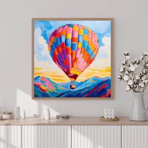 Artunion Framed Paint by Numbers Kit for Adults Beginners & Kids Ages 8-12,Hot Air Balloon Paint by Number with Frame,Abstract Paint by Numbers Kit on Canvas 10 * 10 Inch Without Easel - color: ZXT-336-F