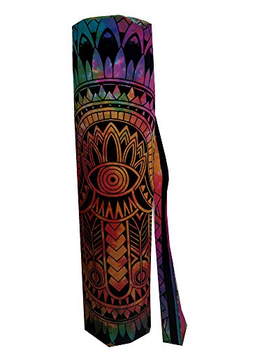 INDIAN CRAFT CASTLE ICC Yoga Mat Bag Carrier Full-Zip Exercise Yoga Mat Carry Bag for Women Men with Multi-Functional Storage Pockets and Adjustable Shoulder Strap 26X6 Inches - style: Bohemian