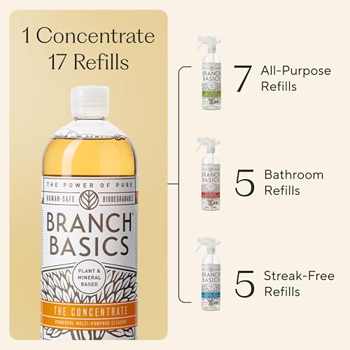 Branch Basics Cleaning Essentials Kit: All Purpose, Glass, Bathroom Cleaner - style: Plastic Spray Bottles