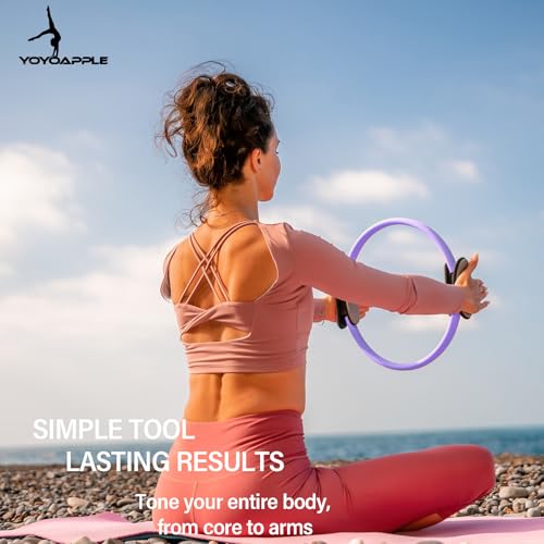 at Home Pilates Essentials Kit for Women,11pcs Pilates Kit for Home Workouts Women,Pilates Kit for Home Workouts Women,Pilates Ball and Ring Set,Pilates Accessories for Home Workouts - color: Purple
