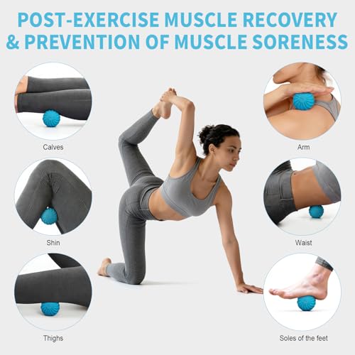 2.3" Mini Vibrating Massage Ball, 10-Speed Vibrating Foam Roller, Lacrosse Ball Massage Ball Therapy for Relieving Muscle Tension & Soreness, Vibrating Massage Roller for Plantar Fasciitis(Blue) - color: Blue