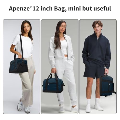 Apenze Small Gym Bag,12 inch Carry On Bag - color: Navy Blue, size: 12 inch