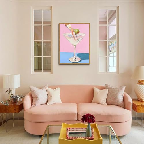 DAZZLEDOTS Cocktail Diamond Art Kits for Adults, Pink Diamond Painting | 5D Diamond Art Kits for Beginners Women Cocktail DIY Full Drill Paint by Diamonds Dot Gem Art for Home Wall Decor 12x16Inch - color: DT107