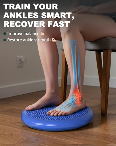 Trideer Wobble Cushion Core Balance Disc, Flexible Seating for Classroom Elementary, Wiggle Seat for Sensory Kids, Balance Pad with Inflation Pump - color: 34CM Blue