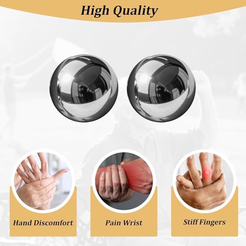 Baoding Balls with Chime 1.5 Inch - Stainless Steel Steel Meditation Balls for Mindful Practice, Hand Massage Balls, Stress Relief Tool for Daily Relaxation(with Bell Sound) (Light Grey, 1.5 Inch) - size: 1.5 Inch (with bell sound)