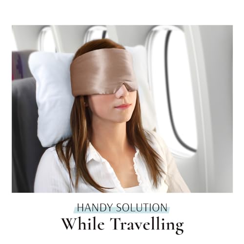 Zenssia 100% Mulberry Silk Sleep Mask Eye Mask for Men and Women, Taupe - color: Taupe