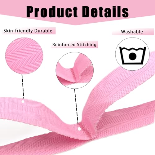 Stretching Strap Yoga Strap with Loops for Physical Therapy, Non-Elastic - color: Pink