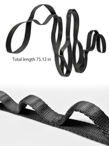 Stretching Strap, 10 Loops Yoga Strap for Physical Therapy, Nylon Stretch Straps for Pilates, Exercise, Stretch Band for Women and Men