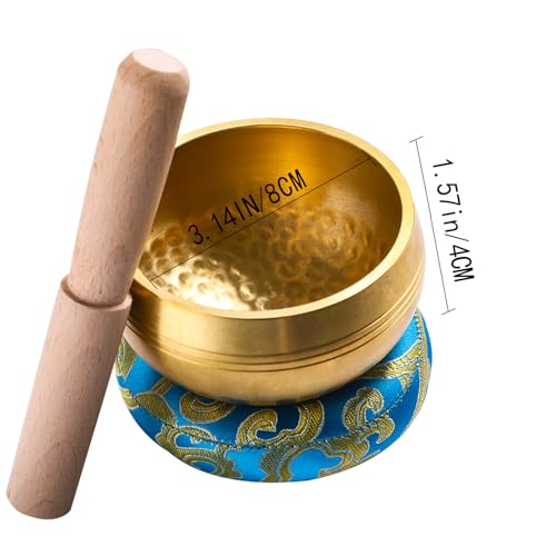 Tibetan Singing Bowls Set, Singing Bowls, Meditation Sound Bowl– Complete Meditation Bowl Kit with Cushion, Mallet & Guide – Perfect Tibetan Bell for Yoga, Relaxation, & Sound Healing