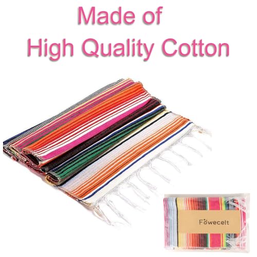 Fowecelt Mexican Serape Table Runner 14 x 84 Inch for Mexican Party Wedding Decorations Outdoor Picnics Dining Table Cotton Table Runners for Fringe - color: Pink, size: 84" x 14" (Runner)