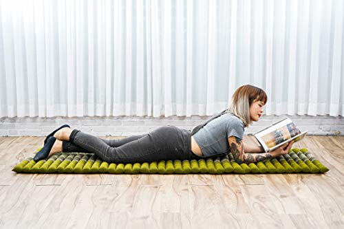 Leewadee - Foldable Floor Mattress - Japanese Roll Up Futon -Trifold Tatami Mat- Guest Floor Bed - Camping Mattress - Thai Massage Mat, Kapok Filled, 75 x 20 inches, Green - color: Sf17 - Green, size: S: 75x20"