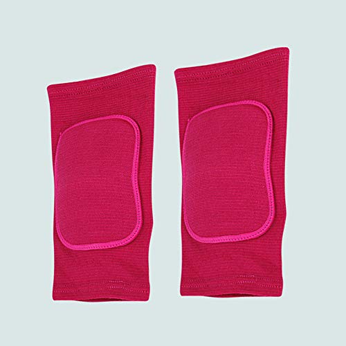 Soft Kneepads Cotton Volleyball Tennis 1 Pair-Women Pole Dance Yoga Knee Protector Guards for Athletic Use Adult Cycling Gym Workout Exercise Skating Knee Brace Support With Sponge (Rose, S)