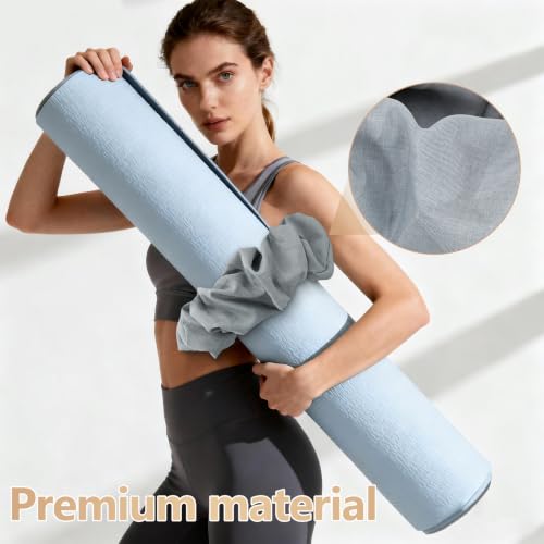 Yoga Mat Scrunchie - Stylish Holder, Durable & Elastic Fabric - Fits All Standard Mats (Mat Not Included) - color: Grey