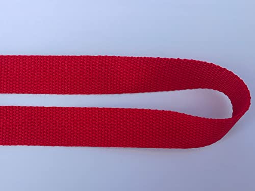 1 Inch Cotton Webbing 10 Yards Cotton Strap for Tote Canvas Bags Crafts Sewing (2001 Red) - color: 2001 Red