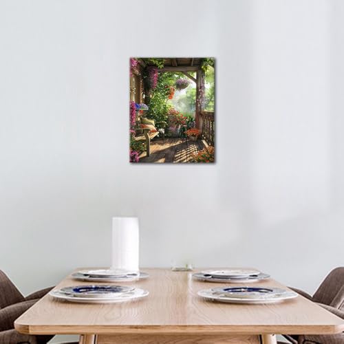 TUMOVO Flowers Paint by Numbers Kit for Adults, Fantasy Forest Oil Painting for Gift Home Wall Decor, Bloom Plants Acrylic Paint by Number Kits on Canvas Art Crafts 16"x20"(Frameless) - color: Plants