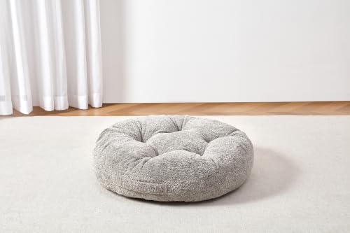 Floor Cushion Pillow, Portable Large - color: Round, Gray