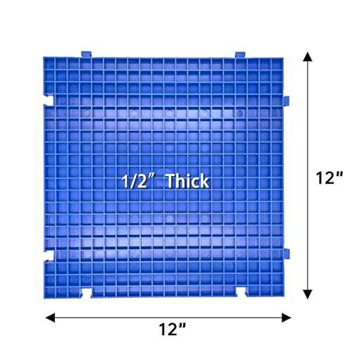 Stained Glass Cutting Mat, Solid Bottom Plastic Grid, Stained Glass Tools and Supplies, Blue, 4 Pack - size: 12" x 12" - 4 Pack