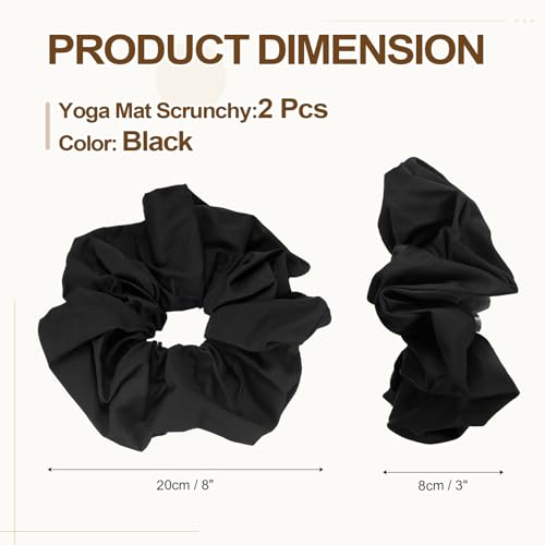Yoga Mat Scrunchy, Durable & Elastic Fabric Yoga Mat Strap Band - color: Black