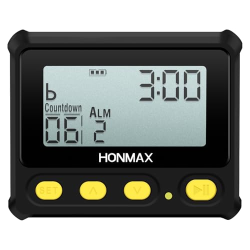 8200 Interval Timer and Stopwatch, Backlight, USB-C Charged, Clock - color: Black+yellow