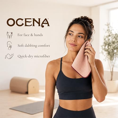 OCENA Pocket Sweat Towels & Microfiber Handkerchiefs, 5-Pack, 10 x 10 in | Quick-dry, sweat-absorbing, soft on face and hands; easy to carry for heat, workouts, gardening, travel, and daily use - color: Pink