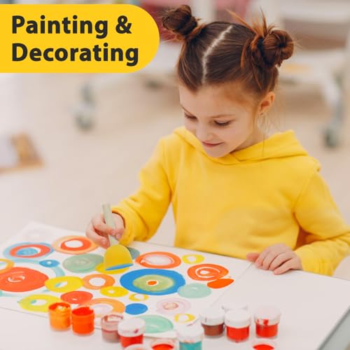 MAQIHAN 32 Round Sponge Paint Brush - Circle Foam Paint Brushes (4 Sizes) | Paint Sponges, Crafting Tools Supplies for Stencils Painting, Acrylic Painting, Dot Painting