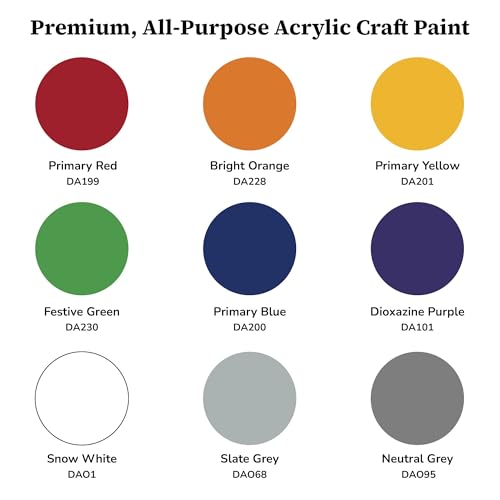 DecoArt Americana Acrylic Paint Set – Color Wheel & Color Theory Collection, 9 Bottles (2 fl oz) – Art and Craft Acrylic Paints for Canvas, Wood, and More - color: Multi - Color Wheel, size: 2 Fl Oz (Pack of 9)