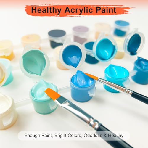 Bougimal 6 Pack Paint by Numbers Kit for Beginners, 11" W x 14" L Cocktail 3 DIY Acrylic Paint Set on Canvas Without Frame in Box, Kids Paint by Numbers Kits for Home Decor & Birthday Gift - color: Cocktail 3, size: 11" W x 14"L