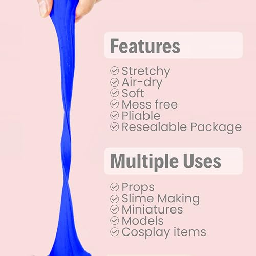 BOHS Foam Clay, Blue Air Dry Modeling Clay, 1.1 lb | Soft, lightweight; crack-free finish; EVA and polystyrene foam details; cosplay props, figurines, fake bakes and slime making - color: Blue, size: 500 g