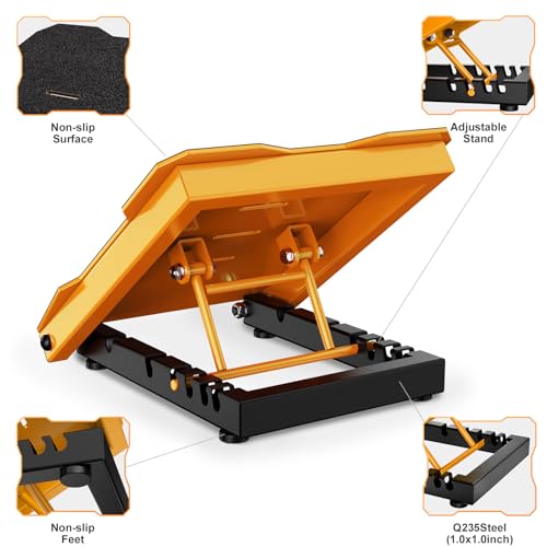 Steel Slant Board Calf Stretcher, 600 Lbs Weight Capacity 5-Level Adjustable Incline Board Squat Wedge Achilles Ankle Stretcher Non-Slip Surface for Squat, Fitness, Physical Therapy - color: Yellow