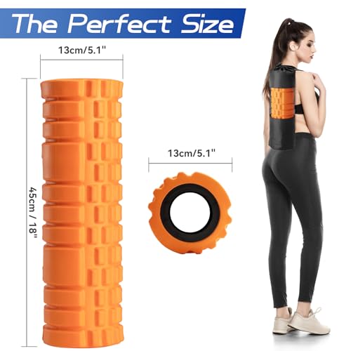 Krightlink Foam Roller for Deep Tissue Muscle Massage High Density 18" - size: 18 Inch