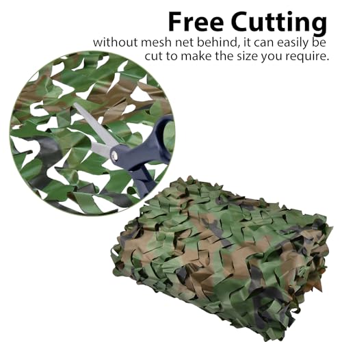 Camo Netting, Camouflage Netting, Hunting Blind Camo Net, Army Party Decorations, Sunshade Fence Nets, Lightweight, Bulk Roll, Mesh, Great for Camping, Shooting, Photograph, Car Cover, Outdoor - color: Woodland, size: 4.9ftx19.7ft