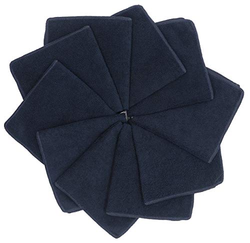 Microfiber Cleaning Cloth, Washcloths, 12x12 inch, 10 Pack, Black | Fast Drying Dish Cloths for Washing Dishes, Ultra Absorbent Dish Rags, Lint Free Cleaning Rags For House&Kitchen - color: Black