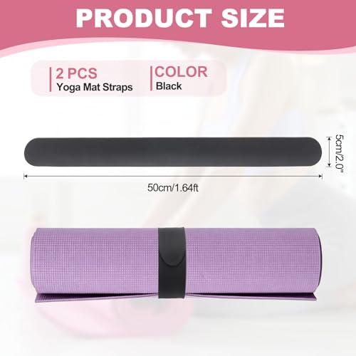 Yoga Mat Strap Slap Band, One Snap Yoga Mat Slap Band for Keep Mats Tightly Rolled Exercise Mat Sling Holder - color: Black