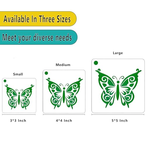 3 Inch Botanical Stencils for Painting - 80 Pcs Reusable Nature Craft Templates with Floral, Butterfly & Bird Motifs for DIY Home Decor, Wood Signs, Wall Art&Classroom Projects (3inch) - size: 3inch