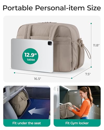 BAGSMART Duffle Bag for Travel, Gym Bag for Women, Weekender Carry on | PVC Wet Pocket, Airline Approved Personal Carry-on Size, Fits Under-seat, One Bag for Gym, Travel, Hospital, Overnight - color: Teal, size: Medium