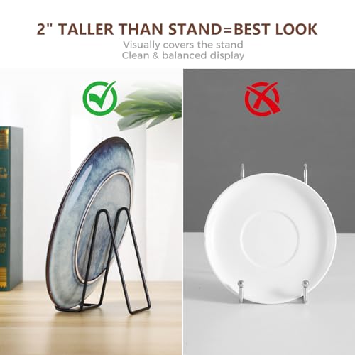 LIONWEI LIONWELI Plate Display Stand Easel Holders - 8" Tabletop Metal Stands for Decorative Plates, Picture Frames and Cookbooks - Black, 2-Pack - size: 8 inch (2 pieces)