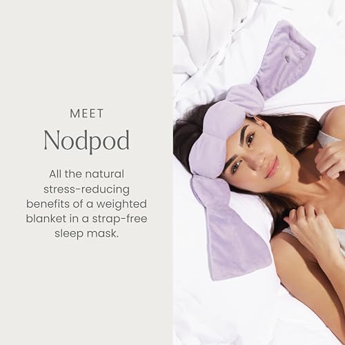 nodpod Patented Gentle Pressure Sleep Mask, Weighted Eye Mask | Patented Light Blocking Design for Sleeping, Travel & Relaxation, Bead Filled, Machine Washable, BPA-Free, Wisteria - color: Wisteria Cotton
